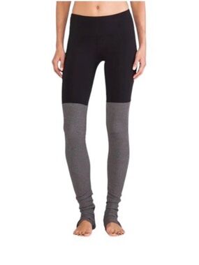 Alo Yoga Goddess Leggings in Black/Stormy Heather